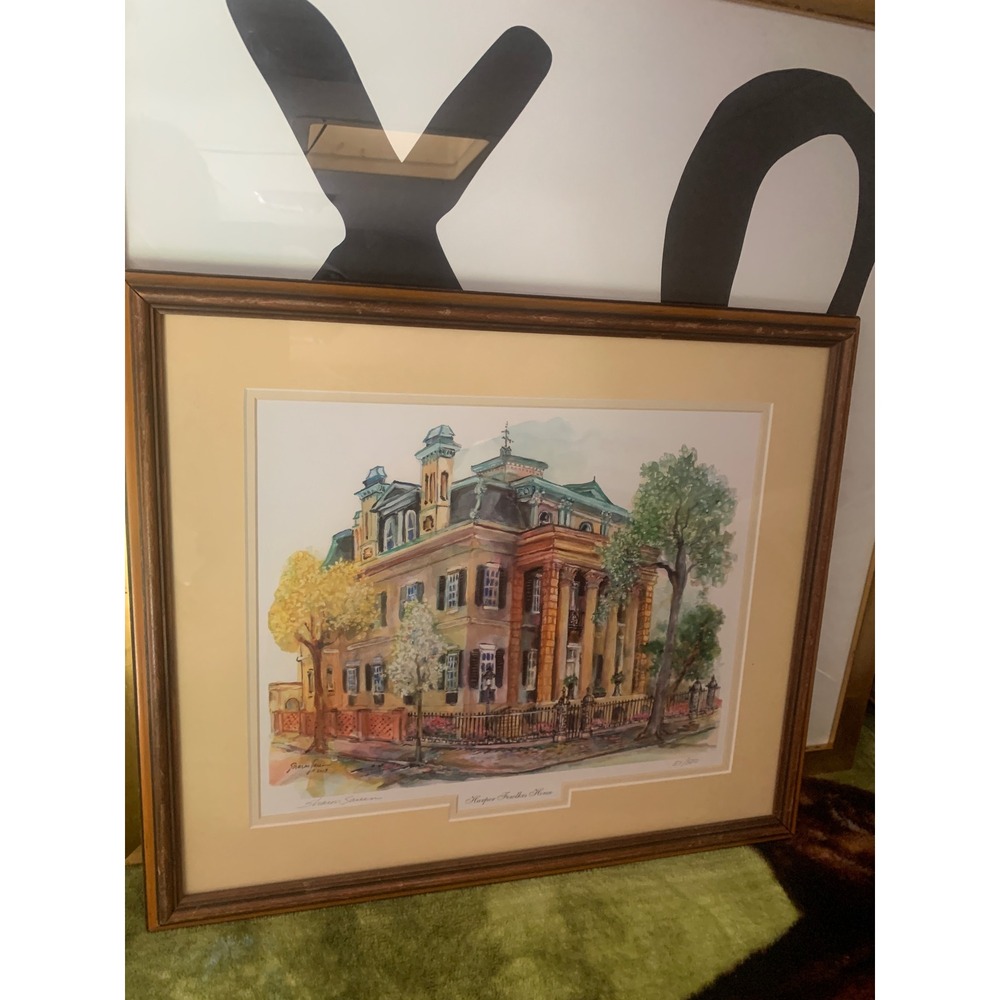 Sharon Saseen Harper Fowlkes House Savannah GA Signed Lithograph Art 51/500